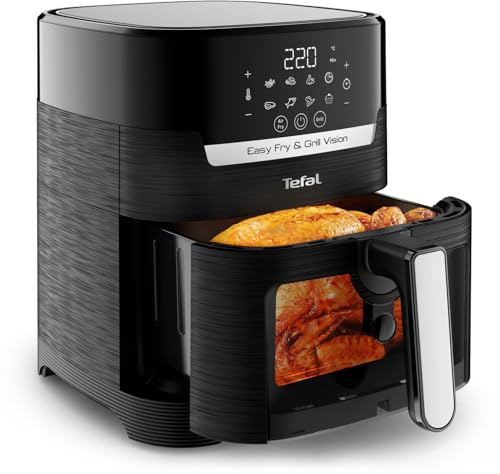 Tefal EY5068 Easy Fry & Grill Vision Heißluftfritteuse | 4,2 L Kapazität | 2-in-1 Technologie | Sichtfenster | Extra Crisp-Technologie | energiesparend | Touchscreen | Schwarz