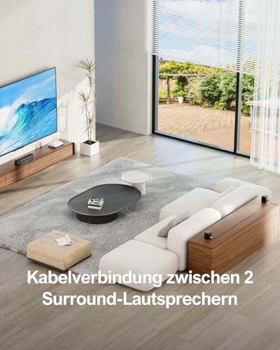 ULTIMEA 5.1 Surround Sound System, Soundbar für TV Geräte mit App Steuerung, Soundbar mit Subwoofer, 2 Surround Lautsprechern, Heimkino Soundsystem mit verstellbarem Bass, Bluetooth 5.3, Aura A30