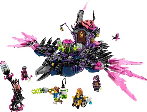 LEGO DREAMZzz 3-in-1 Der Mitternachtsrabe der Nimmerhexe, Spielset für Jungen und Mädchen ab 9 Jahren, mit Tierfigur, Fantasy-Hütte zum Umbauen in EIN Haus, eine Spinne oder einen Vogel 71478