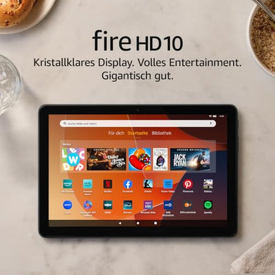 Fire HD 10-Tablet 2023 (Neueste Generation), für Entspannung optimiert, brillantes 10,1-Zoll-Full-HD-Display, Octa-Core-Prozessor, 3 GB RAM, bis zu 13h Akkulaufzeit, 32 GB, schwarz, mit Werbung