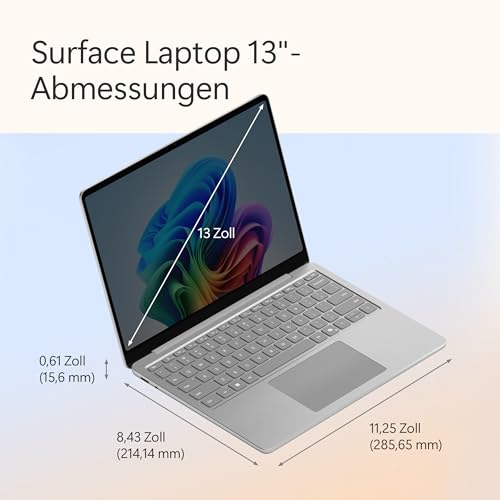 Microsoft Surface Laptop | Copilot+ PC | 13” LCD Touchscreen | Snapdragon® X Plus | 16GB RAM | 256GB Speicher | Neuestes Modell | Platin