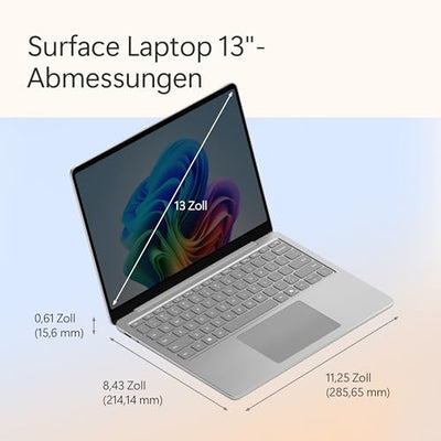 Microsoft Surface Laptop | Copilot+ PC | 13” LCD Touchscreen | Snapdragon® X Plus | 16GB RAM | 256GB Speicher | Neuestes Modell | Platin