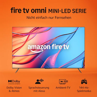 Wir stellen vor: Die Amazon Fire TV Omni-Mini-LED-Serie, QLED-Smart-TV mit 55 Zoll (139 cm), 4K UHD, Dolby Vision IQ, Ambient-TV, 144-Hz-Spielmodus, Local Dimming und Sprachsteuerung mit Alexa