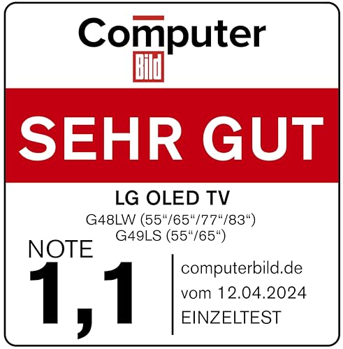 LG OLED65G49LS TV 65" (165 cm) OLED evo Fernseher (α11 4K AI-Prozessor, webOS 24, Dolby Vision, bis zu 120Hz) [Modelljahr 2024]