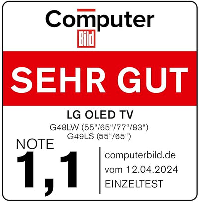 LG OLED65G49LS TV 65" (165 cm) OLED evo Fernseher (α11 4K AI-Prozessor, webOS 24, Dolby Vision, bis zu 120Hz) [Modelljahr 2024]