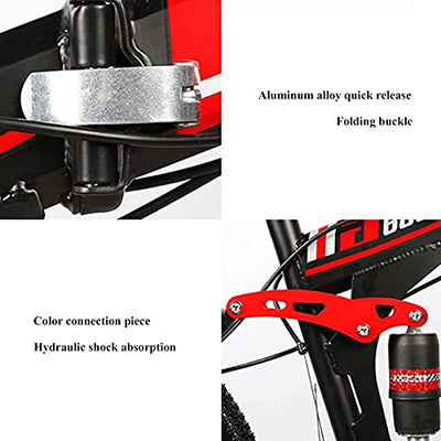 Wmmner Klappbares Mountainbike, 21/24/27 Gang, 26 Zoll, Räder mit Stahlrahmen, Isc Brake für Männer, Frauen, Erwachsene und Jugendliche/Weiß/21 Gang/Blau/21 Geschwindigkeit