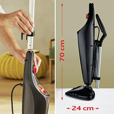Vileda Steam Plus Dampfreiniger mit Mikrofaser-Pad, hygienische Bodenreinigung, entfernt bis zu 99,9% der Bakterien und Viren*, für alle Böden, ideal für Teppiche