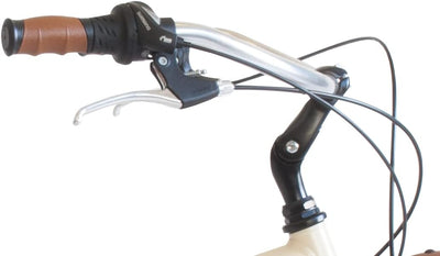 Airbici Fahrrad Beachcruiser Damen 26" Beige | City-Bike | BeachCruiser Bike 26 Zoll 6-Gang, Aluminiumrahmen, Schutzbleche, LED-Licht und Gepäckträger