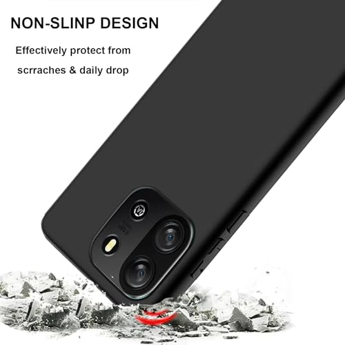 LYZXMY Hülle für Blackview Oscal Flat 1C(6.56") Schwarz Handyhülle + 3 Stück Gehärtetes Glas Schutzfolie, Case Weich Silikon TPU Schutzhülle Cover 9H Härte HD Gehärtetes Glasfolie Glas