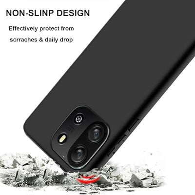 LYZXMY Hülle für Blackview Oscal Flat 1C(6.56") Schwarz Handyhülle + 3 Stück Gehärtetes Glas Schutzfolie, Case Weich Silikon TPU Schutzhülle Cover 9H Härte HD Gehärtetes Glasfolie Glas