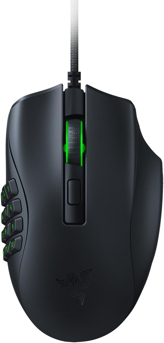 Razer Naga X - Kabelgebundene Gaming Maus mit 16 programmierbaren Tasten für PC/Mac (Optische Maus Switches, optischer 5G-Sensor, Speedflex-Kabel, Chroma RGB Beleuchtung) Schwarz