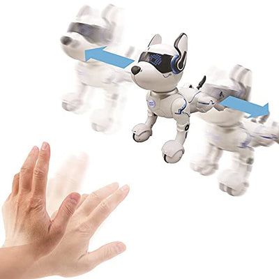 Lexibook Power Puppy - Mein Roboterhund zum Trainieren - Programmierbarer Roboter mit Fernbedienung, Dressurfunktion, Gestensteuerung, Tanz, Musik, Lichteffekte - DOG01