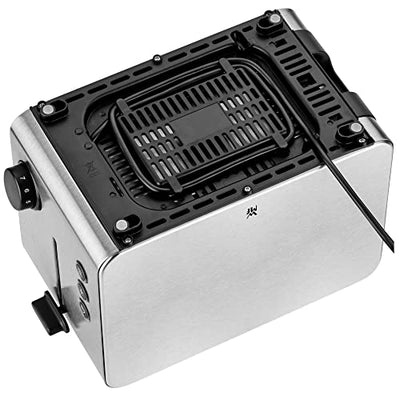 WMF Stelio Toaster 2 Scheiben Edelstahl, Doppelschlitz Toaster mit Brötchenaufsatz, Bagel-Funktion, 7 Bräunungsstufen, 900 W, Toaster edelstahl matt