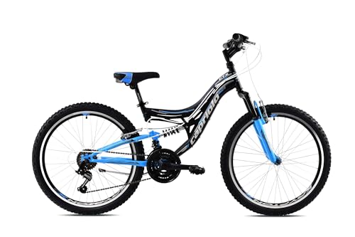 breluxx® 24 Zoll Fullsuspension Mountainbike Capriolo CTX240 FS, 18Gang - schwarz blau