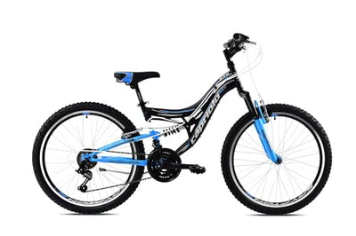 breluxx® 24 Zoll Fullsuspension Mountainbike Capriolo CTX240 FS, 18Gang - schwarz blau
