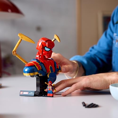 LEGO ǀ Marvel Iron Spider-Man Büste, Superhelden-Bauset zum Sammeln und Verschenken für Erwachsene, baubare Superheldenfigur, anspruchsvolles Bauprojekt für Baumeister 76326