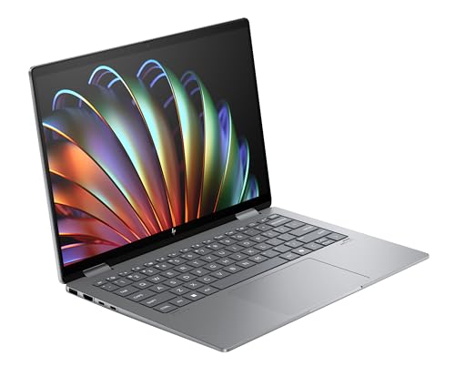 HP Envy x360 2-in-1 Convertible Laptop | AMD Ryzen 5 8640HS | KI optimiert | 14" 2.8K OLED Touch Display | 16GB RAM | 512GB SSD | ‎AMD Radeon Graphics | QWERTZ | Copilot Key | Windows 11 Home | Silber