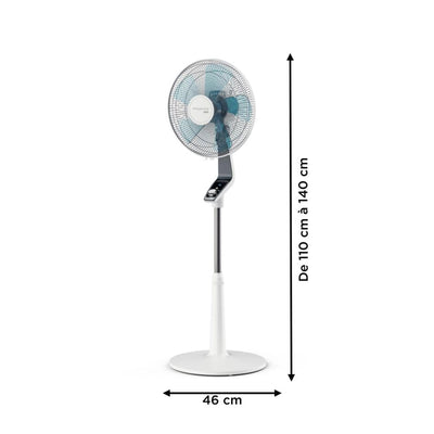 Rowenta VU5640 Standventilator Turbo Silence Extreme | 4 Geschwindigkeitsstufen | Nachtmodus | Turbostufe | Automatische Oszillation | Bis zu 80 m³/Min. Luftzirkulation, Grau/Antrazit/Weiß