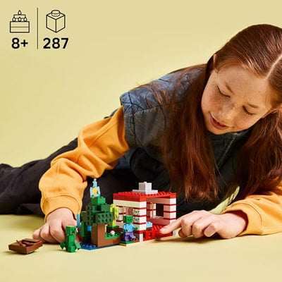 LEGO Minecraft Das TNT-Dschungelhaus - Gamer Spielzeug für Kinder - Interaktives Spielset mit Boot, Steve-, Creeper- und Zombie Minifiguren - Gaming Geschenk für Mädchen & Jungen ab 8 Jahren - 21275