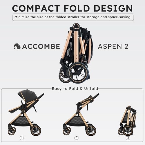 Accombe 2-in-1-Baby-Kinderwagen, umwandelbarer Stubenwagen für Säuglinge und Neugeborene 0-36 Monate