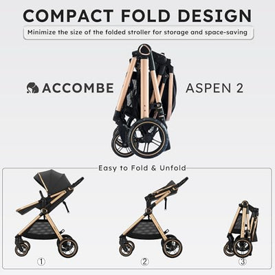 Accombe 2-in-1-Baby-Kinderwagen, umwandelbarer Stubenwagen für Säuglinge und Neugeborene 0-36 Monate