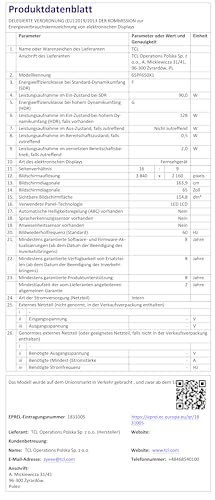 TCL 65PF650 65-Zoll 4K Ultra HD, HDR TV, Smart LED Fire TV (Dolby Vision, Dolby Atmos, DTS, HDR 10, Alexa integriert, Airplay2, Miracast)