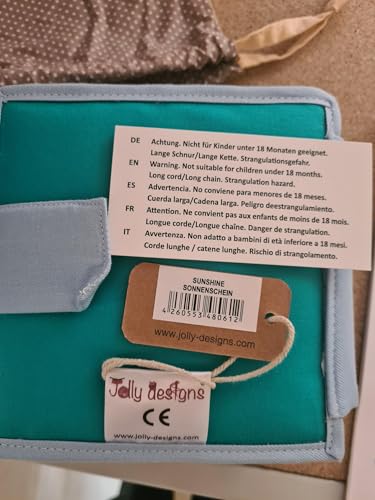 Jolly Designs – Mini Quiet Book Sonnenschein – Montessori Spielzeug ab 18 Monaten – Motorik & Kreativität fördern – Busy Book aus Filz – Handgefertigtes Filzbuch – Perfekt für unterwegs & Reisen