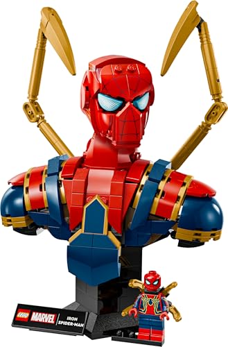 LEGO ǀ Marvel Iron Spider-Man Büste, Superhelden-Bauset zum Sammeln und Verschenken für Erwachsene, baubare Superheldenfigur, anspruchsvolles Bauprojekt für Baumeister 76326