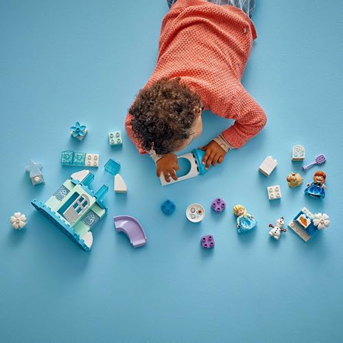 LEGO DUPLO │ Disney Annas und Elsas Party im Eispalast - Frozen Spielzeug mit ELSA Figur, Lichtstein & Zubehör - Kleinkinder Motorikspielzeug ab 2 Jahren - Minifiguren für Mädchen und Jungen - 10455