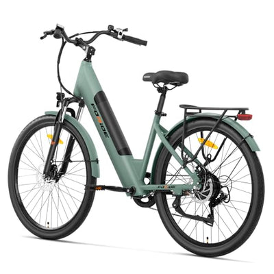 Foride Roamer 1 ST 27,5" E-Bike für Erwachsene, 7 Gang Elektrofahrrad mit Austauschbarem 36V 13Ah Akku, 250W Motor, 25 km/h und 100km Reichweite E-Bike Damen Herren für Städtische Pendler (Grün)