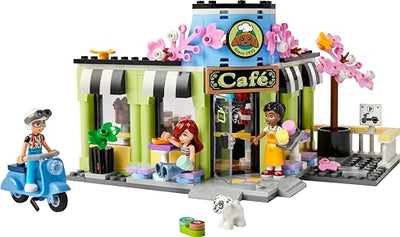 LEGO Friends Heartlake City Café, Kinderspielzeug, Spielzeug-Bäckerei, Geschenkidee für Mädchen und Jungen ab 6 Jahren, Set mit 3 Spielfiguren und Hundefigur 42618