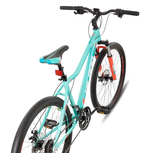 Hiland 26 Zoll Mountainbike für Frauen, 21-Gang mit Lock-Out-Federgabel, Dual-Scheibenbremsen, Aluminium-Rahmen MTB, Erwachsene Damen Damen Fahrrad Herrenfahrrad, Mint Grün