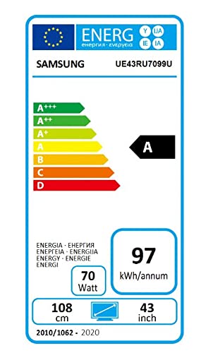 Samsung RU7099 108 cm (43 Zoll) LED Fernseher (Ultra HD, HDR, Triple Tuner, Smart TV) [Modelljahr 2019]