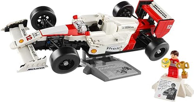 LEGO Icons McLaren MP4/4 & Ayrton Senna Modellauto Set, F1 Rennwagen Bausatz für Erwachsene mit Rennfahrer Mini-Figur, Sammlerstück, Geschenk-Idee zum Geburtstag für Männer, Frauen, Ihn & Sie 10330