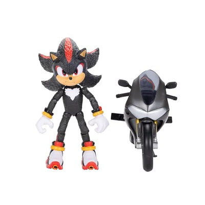 Sonic 3 der Film Shadow-Figur, 15 cm, beweglich, inklusive Shadow-Mobile von Jakks Pacific, Akustisch, Schwarz