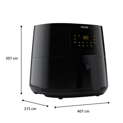 Philips 3000er Airfryer XL - Rapid Air Technologie, Frittieren mit bis zu 90% weniger Fett, 1,2 kg Fassungsvermögen, 6,2 l Größe, Touchscreen, Schwarz (HD9270/90)