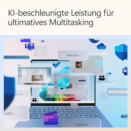 Microsoft Surface Laptop | Copilot+ PC | 15” Touchscreen | Snapdragon® X Elite (12 Kerne) | 16GB RAM | 256GB SSD | neuestes Modell, 7. Edition | Platin