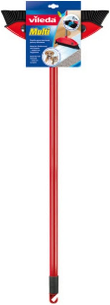 Vileda Multi Besen, mit Teleskopstiel, Kautschukborsten, gegen Tierhaare, Stiellänge 75–130 cm, für alle Böden, ideal auch für Teppiche