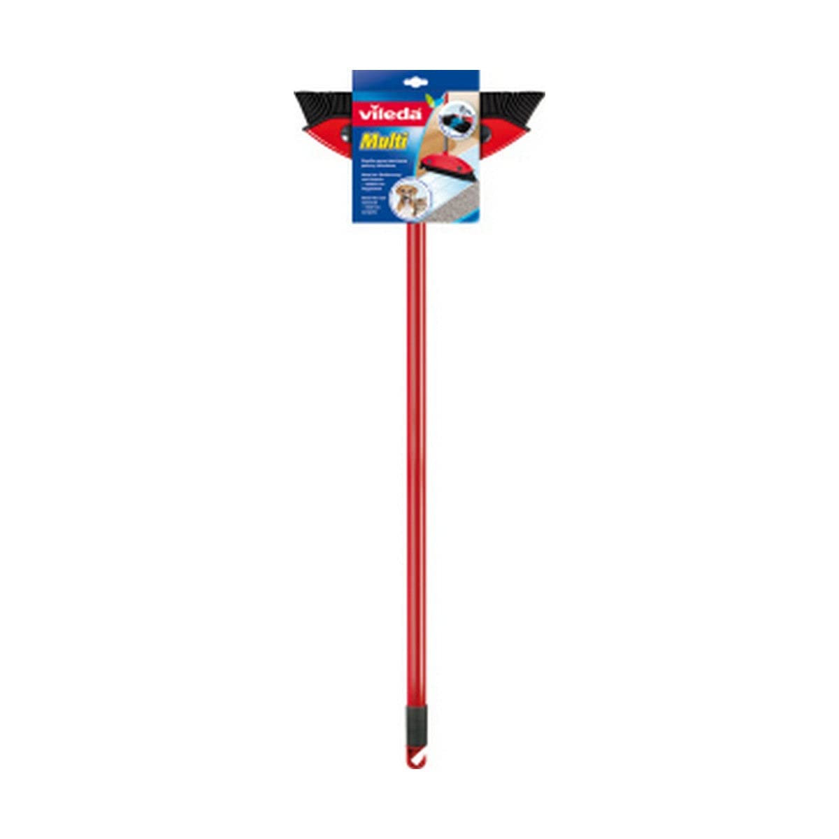 Vileda Multi Besen, mit Teleskopstiel, Kautschukborsten, gegen Tierhaare, Stiellänge 75–130 cm, für alle Böden, ideal auch für Teppiche