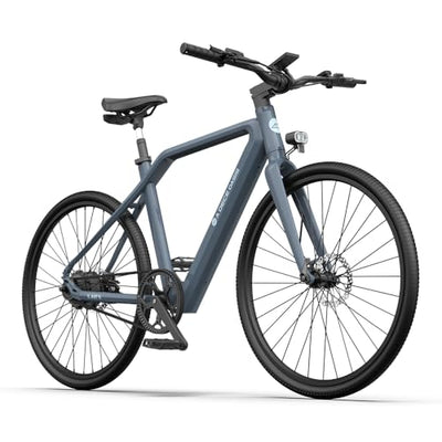 A Dece Oasis ADO e Bike Air30, 28 Zoll 700C, E-Bike Elektrofahrrad,370,00 Wh Akku, ebike Damen/Herren,1 Gang,Momenten-Sensor, Riemenantrieb,ADO Smart APP,3,5-Zoll-IPS-Display (Grau)