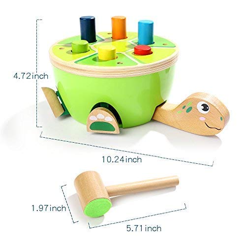 TOP BRIGHT Hammerspiel für Kinder ab 1 Jahre, Langlebiges Holzspielzeug mit Holzhammer, Holz Klopfspiel Geschenk ab 12 Monate Junge Mädchen, Klopfbank ab 1 2 3 Jahr
