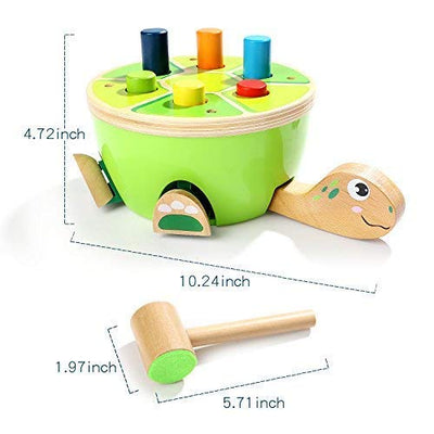 TOP BRIGHT Hammerspiel für Kinder ab 1 Jahre, Langlebiges Holzspielzeug mit Holzhammer, Holz Klopfspiel Geschenk ab 12 Monate Junge Mädchen, Klopfbank ab 1 2 3 Jahr