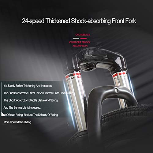 DULPLAY Mountainbikes,Unisex 24 Geschwindigkeit Shock Dual Disc Bremsen Erwachsene Fahrrad,Luxus Rennrad Fetter Reifen Aluminiumrahmen C 27.5zoll (170-190cm)