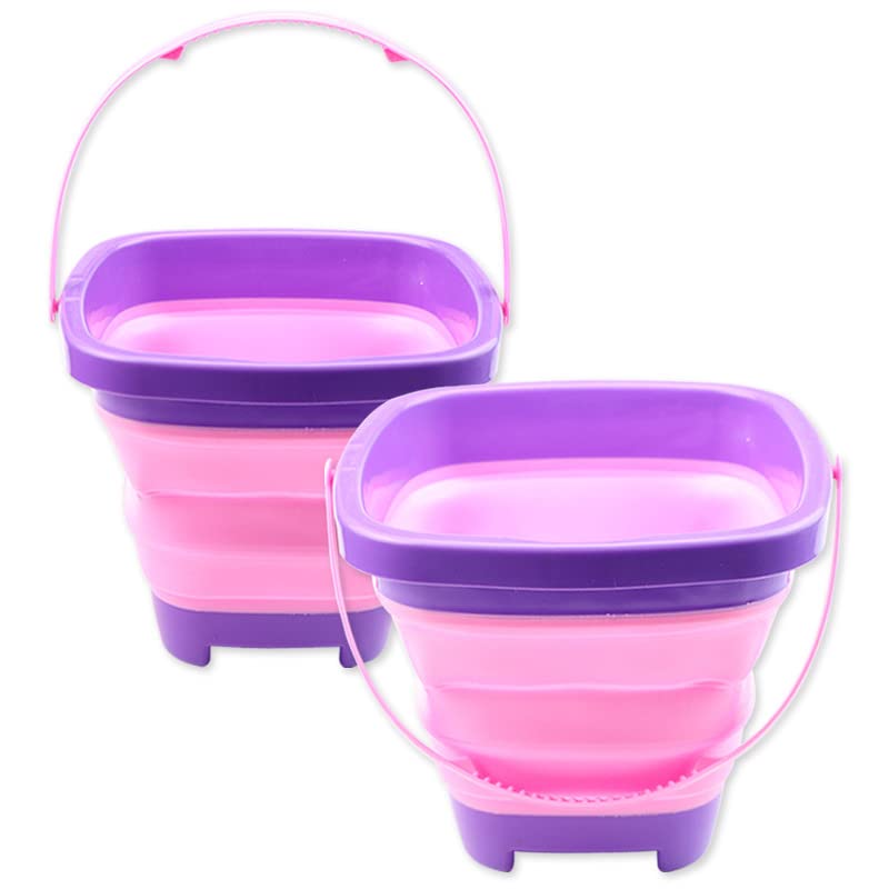 TLHWIN 3 STÜCKE Faltbarer Eimer Teleskopeimer Eimer Sandeimer Silikon Faltbarer Eimer, für Kinder Strand Spielen Campingausrüstung Wasser Fisch Waschen Garten Sommer Schwimmen Spielzeug Zuhause (B)