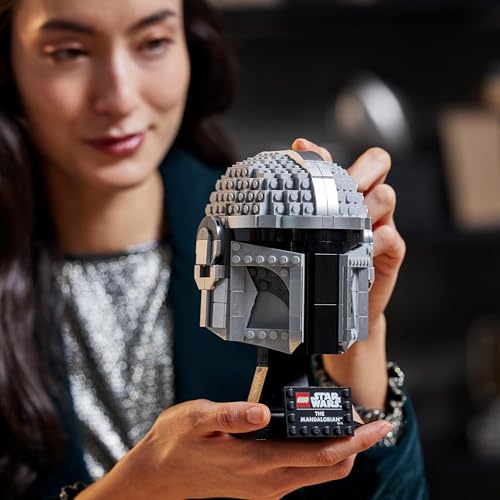 LEGO Star Wars Mandalorianer Helm Modell, Sammlerstück Zimmer-Deko und ein tolles Geschenk für Erwachsene, Bausatz, Männer, Frauen, Mama, Papa, Sammler-Geschenkidee 75328