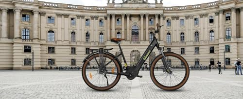 SachsenRAD E-SUV CityBike C5 Centro Riemen mit Diebstahlsicherung, ATB All Terrain E-Bikes Mittelmotor mit tiefem Einstieg,Alarmanlage, Elektrofahrrad Farbe Display Damen Herren Pedelec