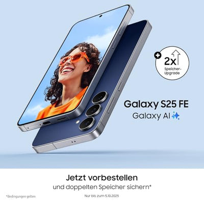 Samsung Galaxy S25 FE mit Galaxy AI, Handy mit Android, 6,7 Zoll FHD-Display, 50 MP Kamera, 128 GB Speicher, 8 GB RAM, 4.900 mAh Akku, Navy, 3 Jahre Herstellergarantie [Exklusiv auf Amazon]