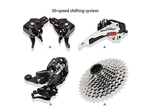 Wmmner Mountainbike, 66 cm (26 Zoll), mit Integralrad, Unisex, Federung, Mountainbike, 21 Gänge, 24 Gänge, 27 Gänge, Weißblau, 21 Gänge