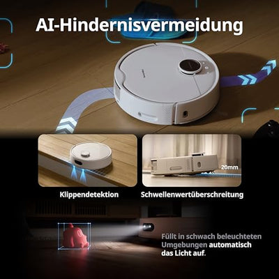 SwitchBot S10 Saugroboter mit Wischfunktion - Saugroboter mit Absaugstation für 70 Tage, Auto-Wasserfüllen & ablassen, Mopp-Selbsttrocknung & -Reinigung, Selbstleerung, 6500Pa, Funktioniert mit Alexa