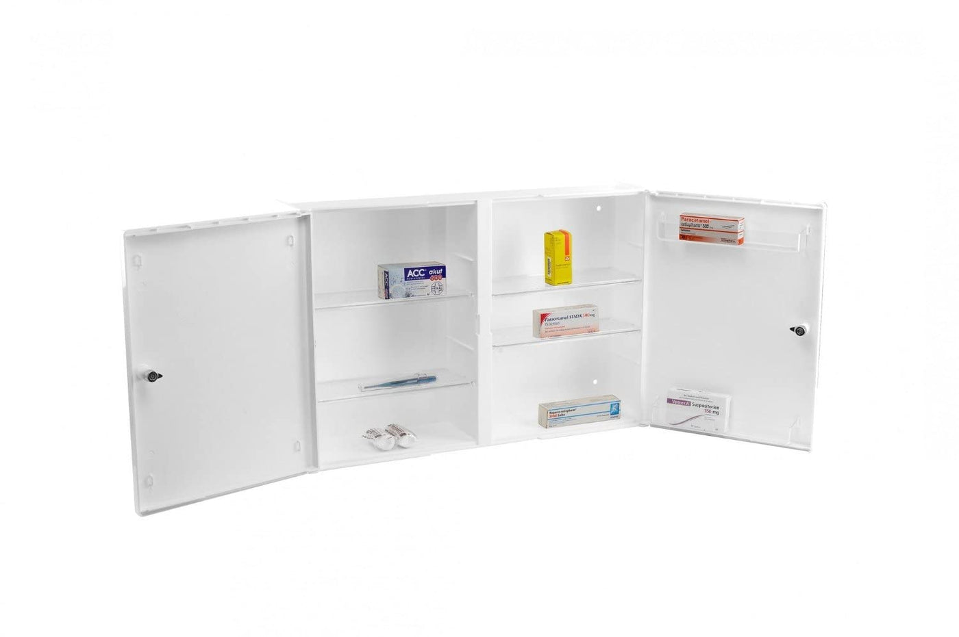 Jokey Medizinschrank abschließbar, großer Medizinschrank in Weiß, Arzneischrank Hausapotheke Erste Hilfe Schrank Medi II